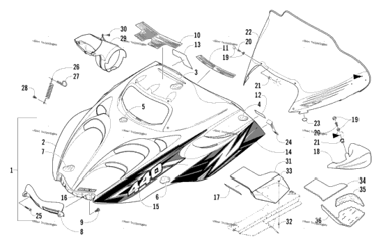 Hood And Windshield Assembly
