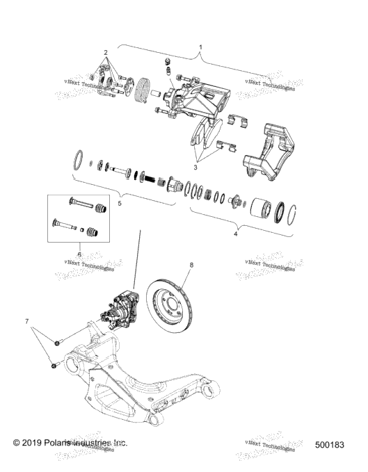 Brakes, Caliper, Rear All Options