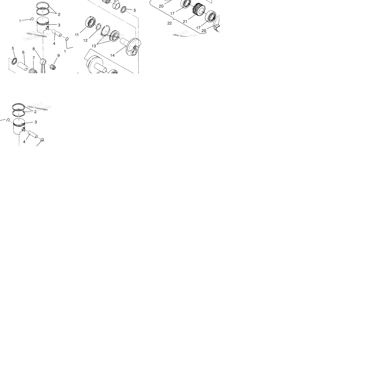 Piston & Crankshaft Widetrak Lx & European Widetrak Lx E962064