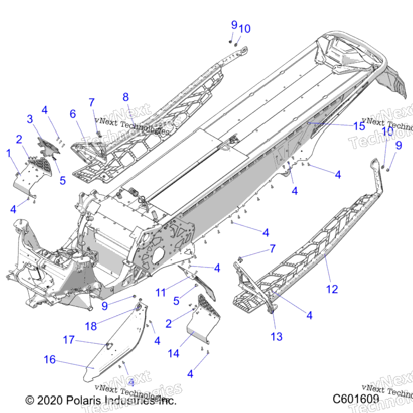 Chassis, Clutch Guard, Footrests, & Runningboards All Options