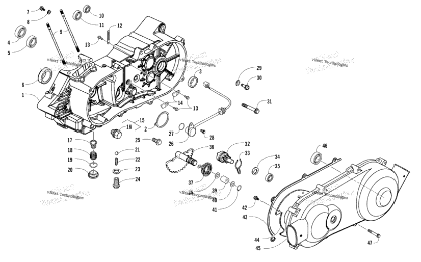 Left Crankcase And Cover Assembly