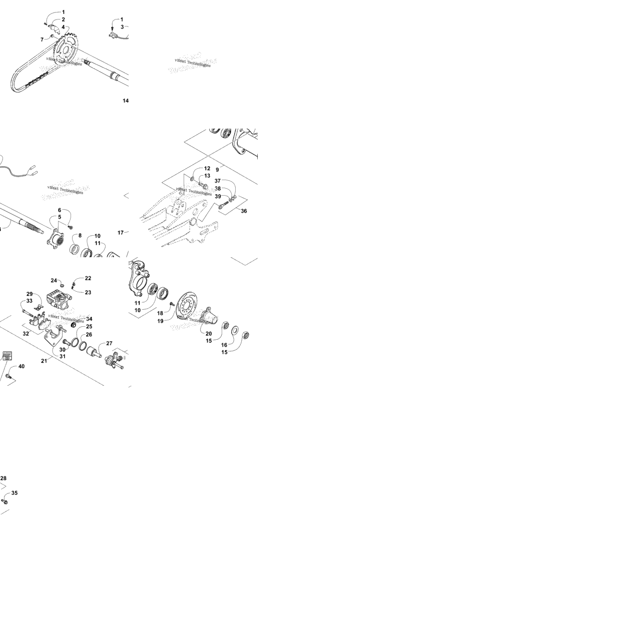 Rear Axle And Brake Assembly