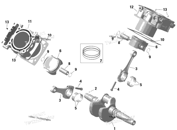 Engine - Crankshaft, Piston And Cylinder - Hd10