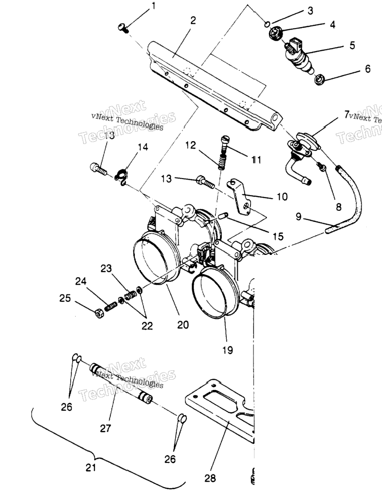 Throttle Body Assembly 500 Efi 0952774, Efi Sks , Efi Sks Pt 0952