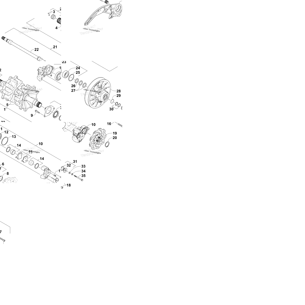 Drive Train Shafts And Brake Assemblies