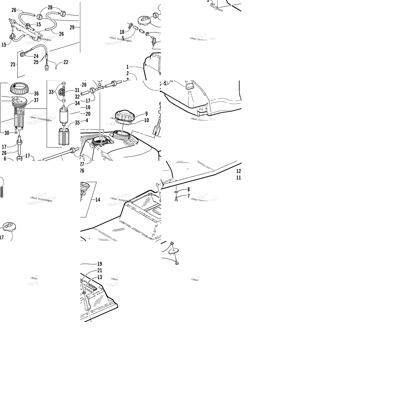 Gas Tank And Fuel Pump Assemblies