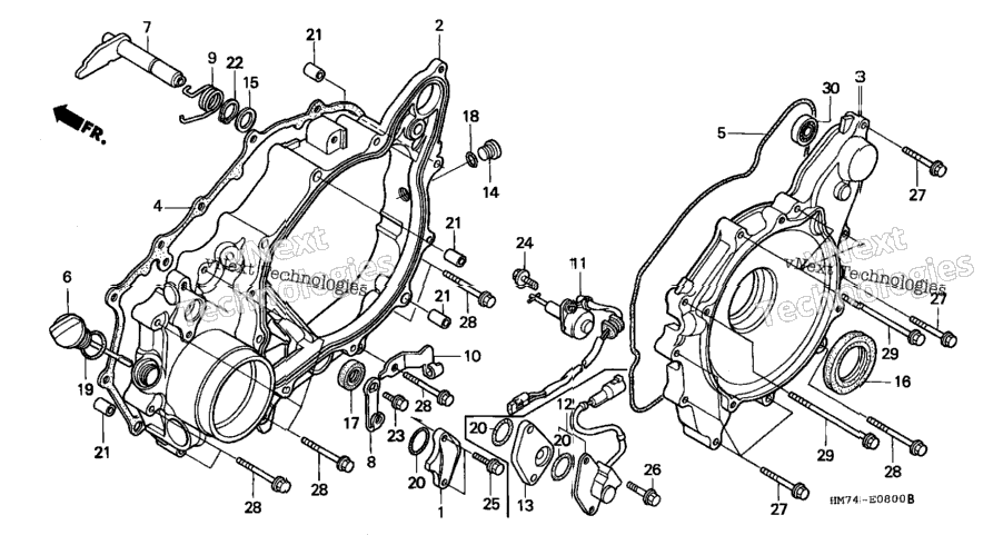 Crankcase Cover (Rr.)