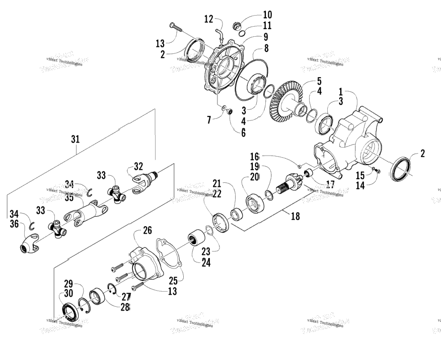 Rear Drive Gearcase Assembly