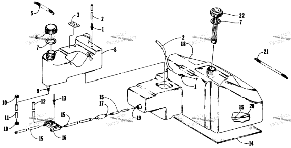 Gas And Oil Tank Assembly