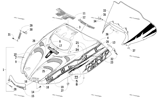 Hood And Windshield Assembly