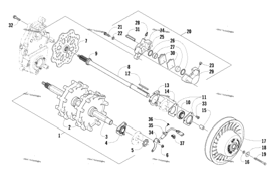 Drive Train Shaft And Brake Assemblies