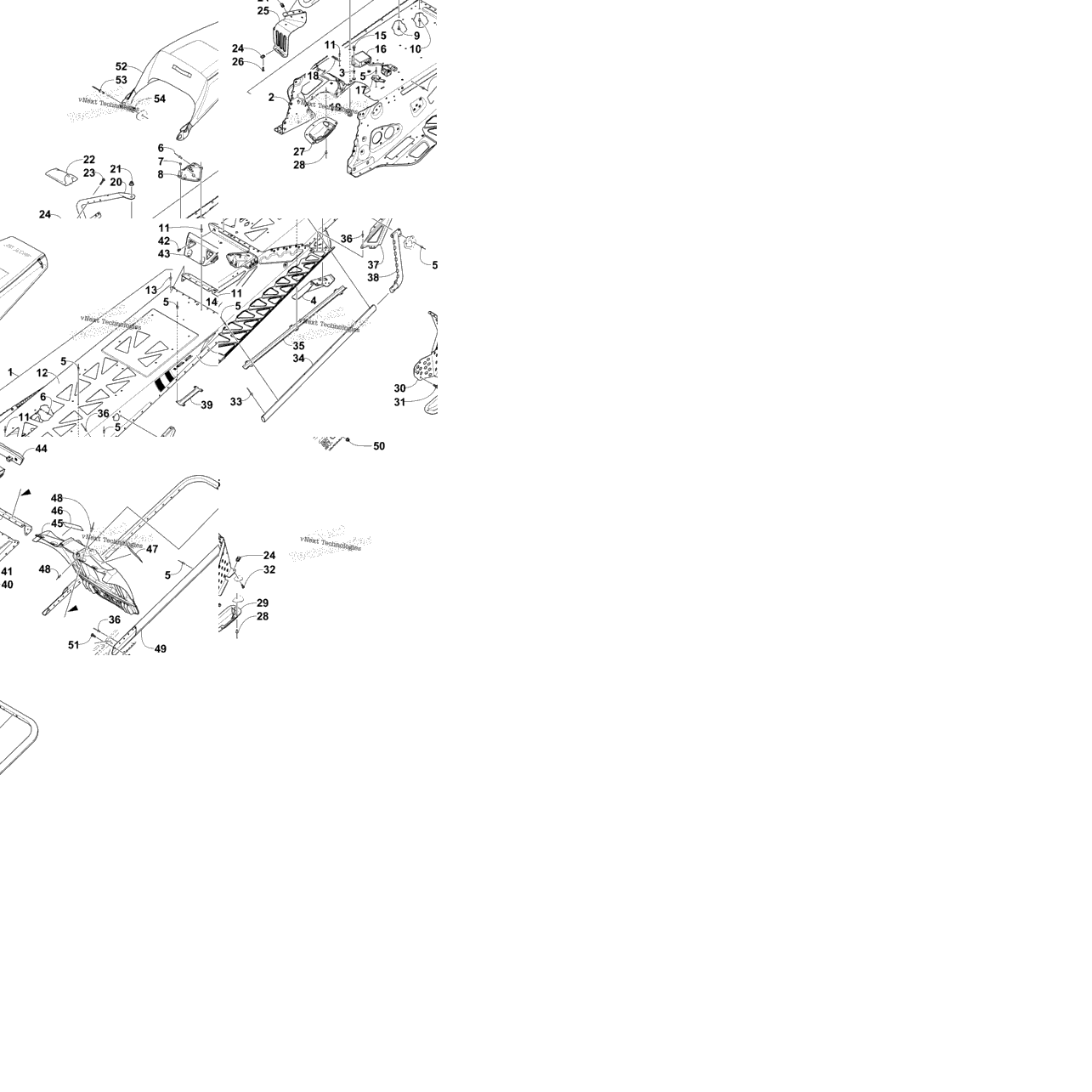 Tunnel, Rear Bumper, And Snowflap Assembly
