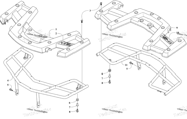 Front And Rear Rack Assembly