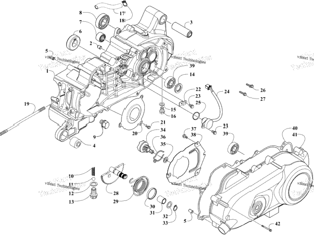 Left Crankcase And Cover Assembly