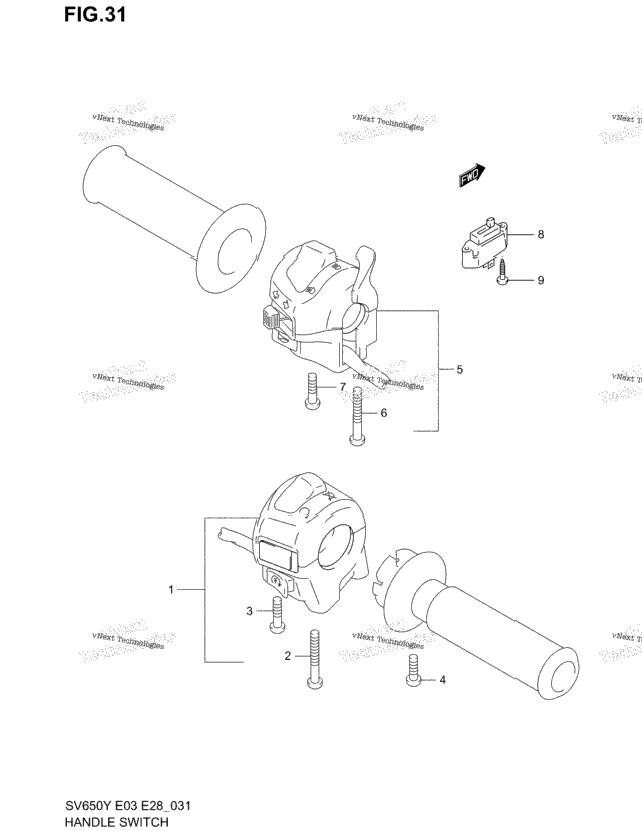 Handle Switch (Sv650x/Y/K1/K2)