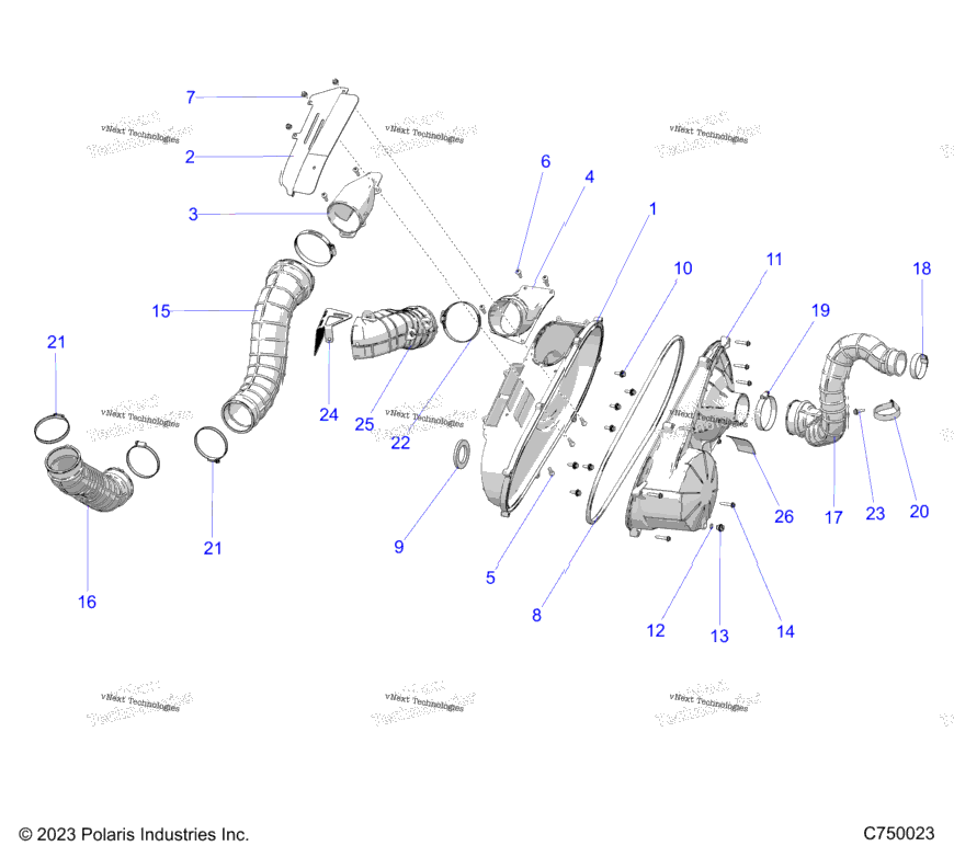Drive Train, Clutch Cover And Ducting G24gxp99