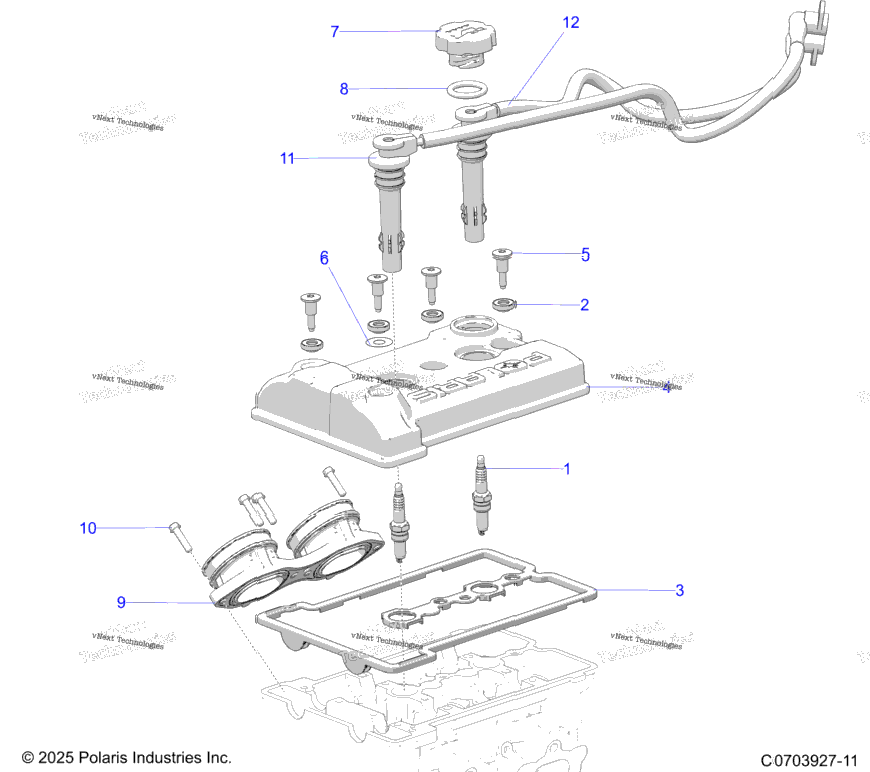Engine, Valve Cover, Throttle Body Adaptor & Spark Plugs