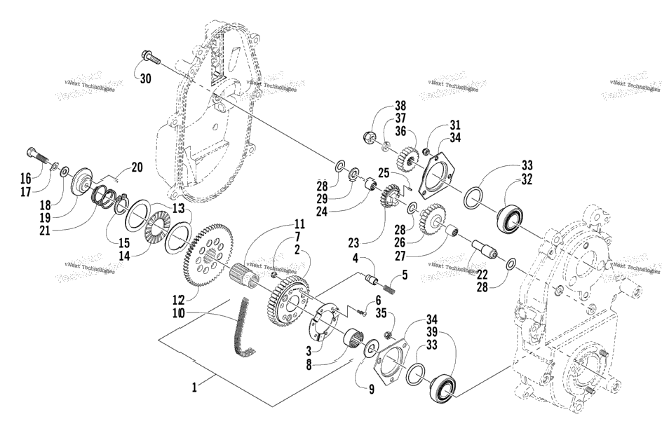 Drive/Reverse Dropcase Assembly