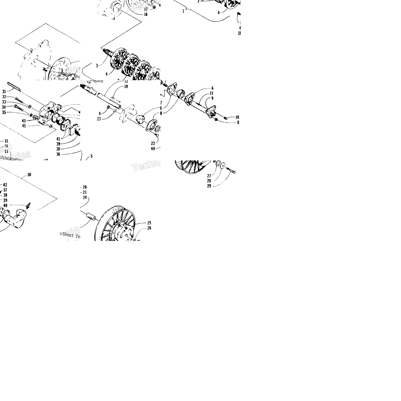 Drive Train Shafts And Brake Assemblies