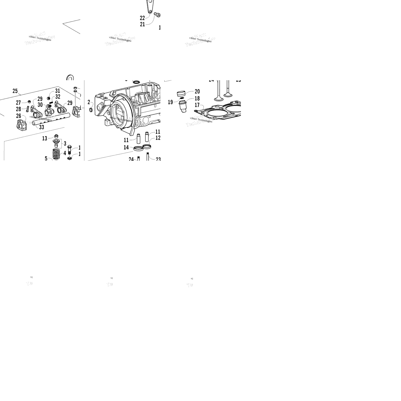 Cylinder Head, Valve Train, And Related Assembly