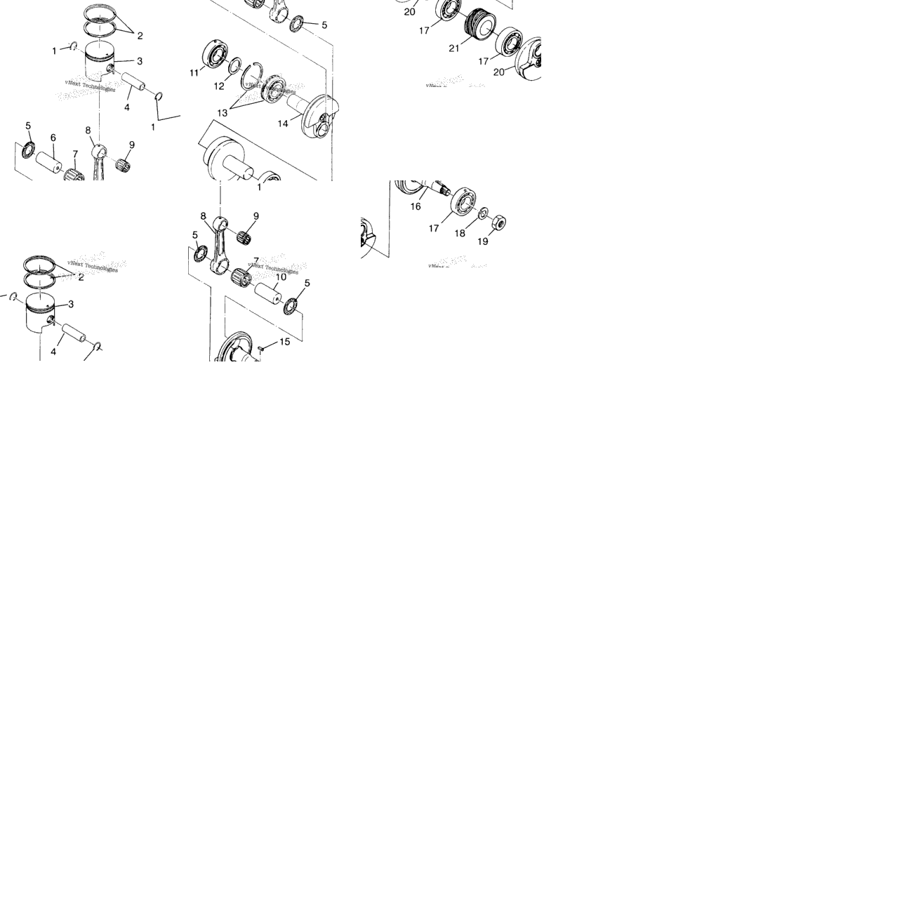 Piston & Crankshaft 500 0972764, European 500 E972764, 500 Sks ,