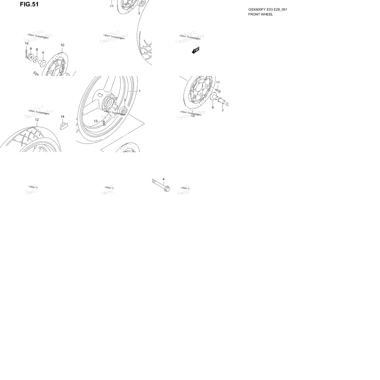 Front Wheel (Model W/X/Y/K1/K2)