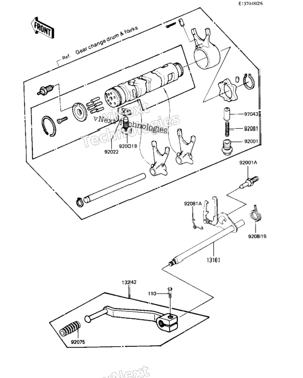 Gear Change Mechanism ('82-'83 C3/C4)