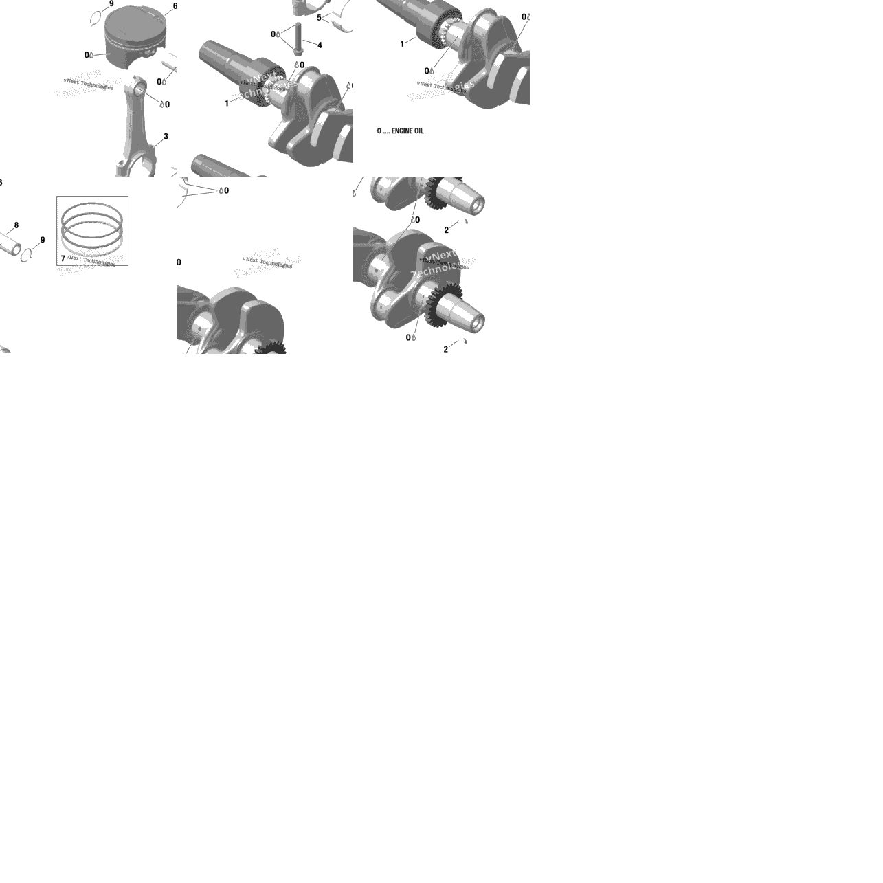 Crankshaft And Pistons 900 Ace