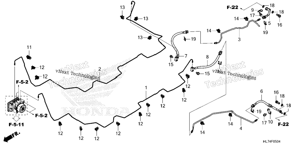 Rear Brake Pipe@Rear Brake Hose (3)