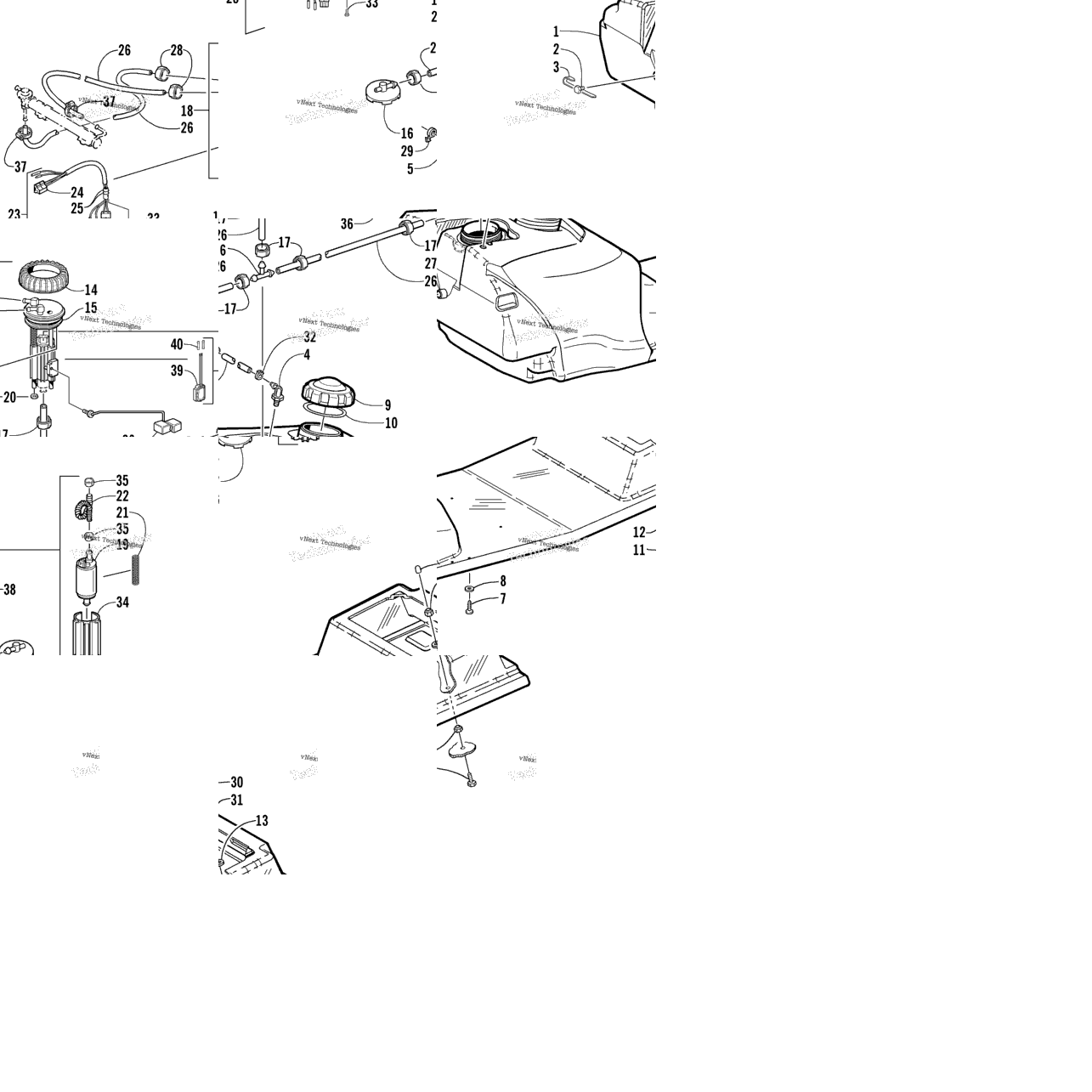 Gas Tank And Fuel Pump Assemblies