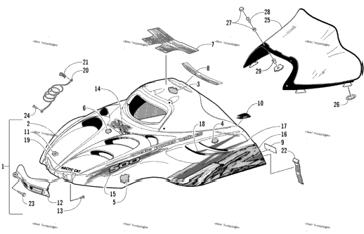 Hood And Windshield Assembly (Cc International)