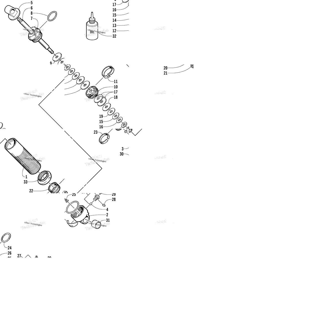 Rear Suspension Front Arm Shock Absorber