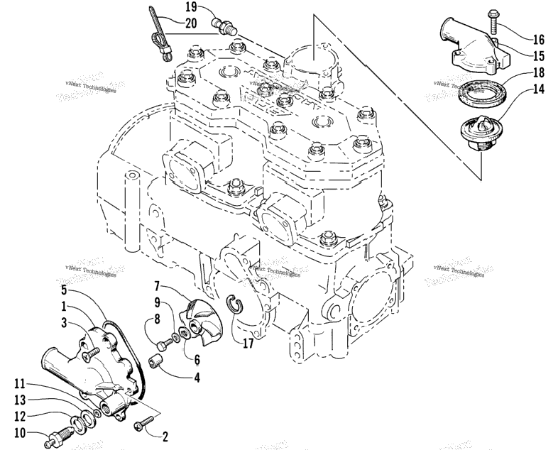 Water Pump And Thermostat