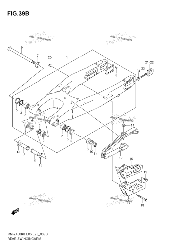 Rear Swinging Arm (Rm-Z450 L1)