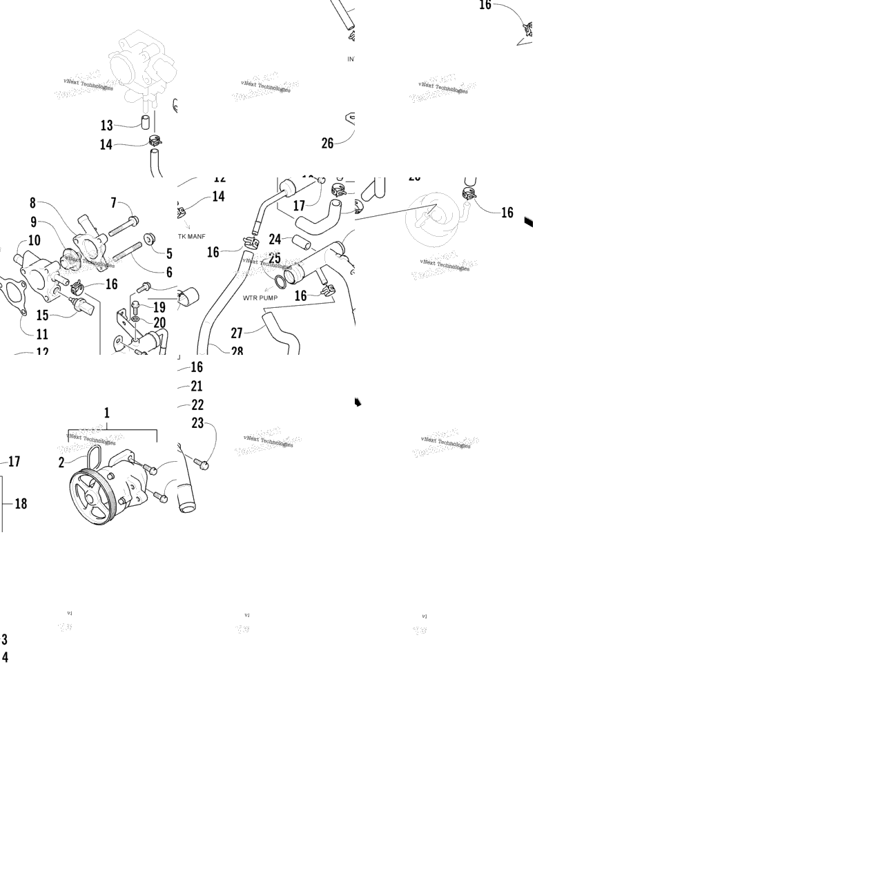 Water Pump And Thermostat Assemblies