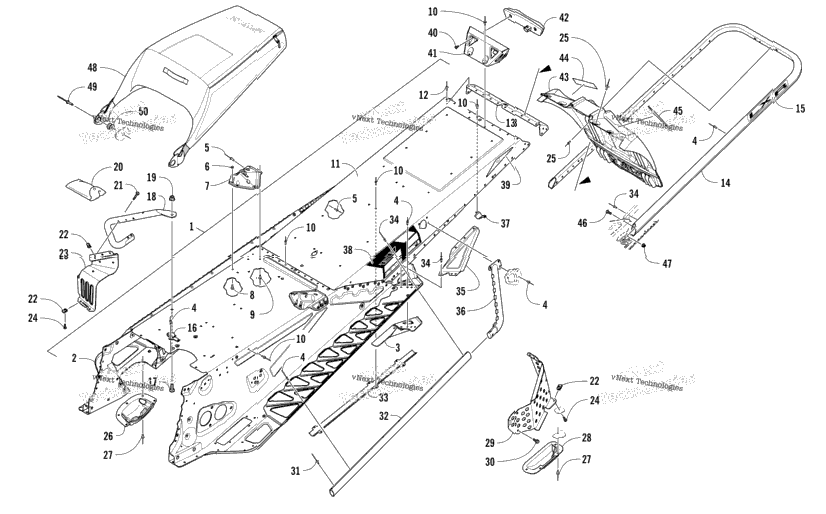 Tunnel, Rear Bumper, And Snowflap Assembly
