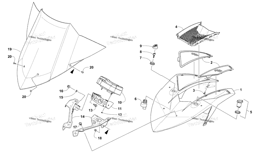 Windshield And Instruments Assemblies