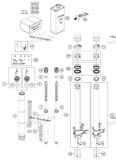 Front Fork Disassembled