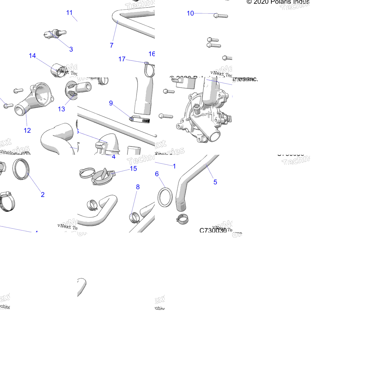 Engine, Waterpump And Bypass