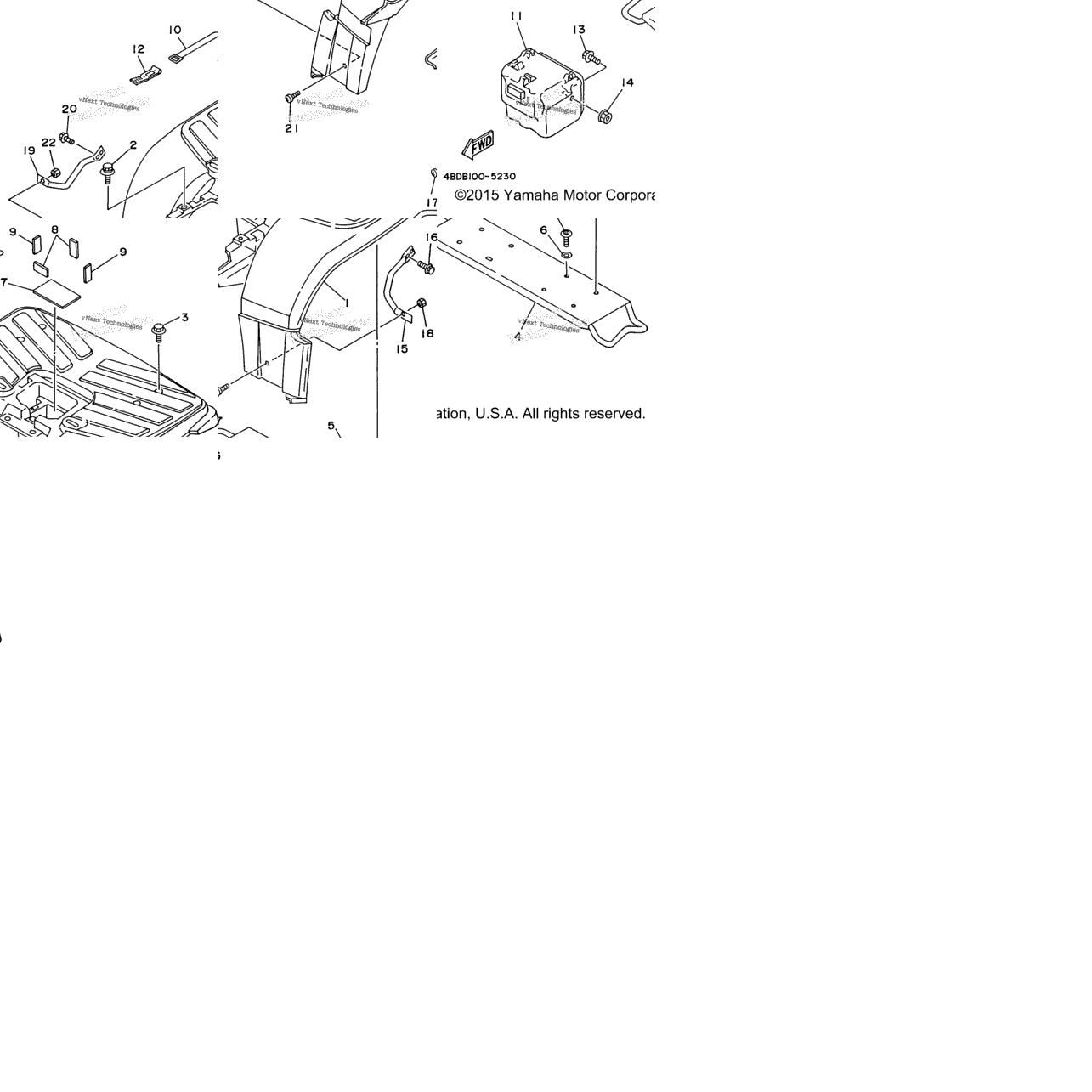 Rear Fender 2 (For Yfb250h Only)