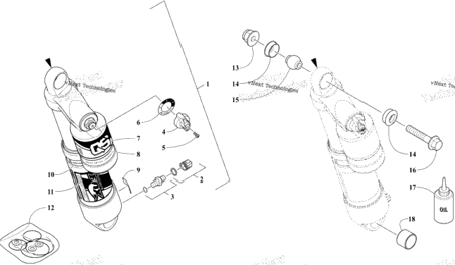 Rear Suspension Front Arm Shock Absorber