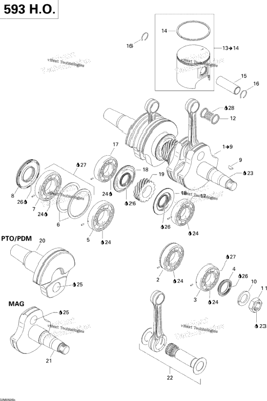 Crankshaft And Pistons 593Ho