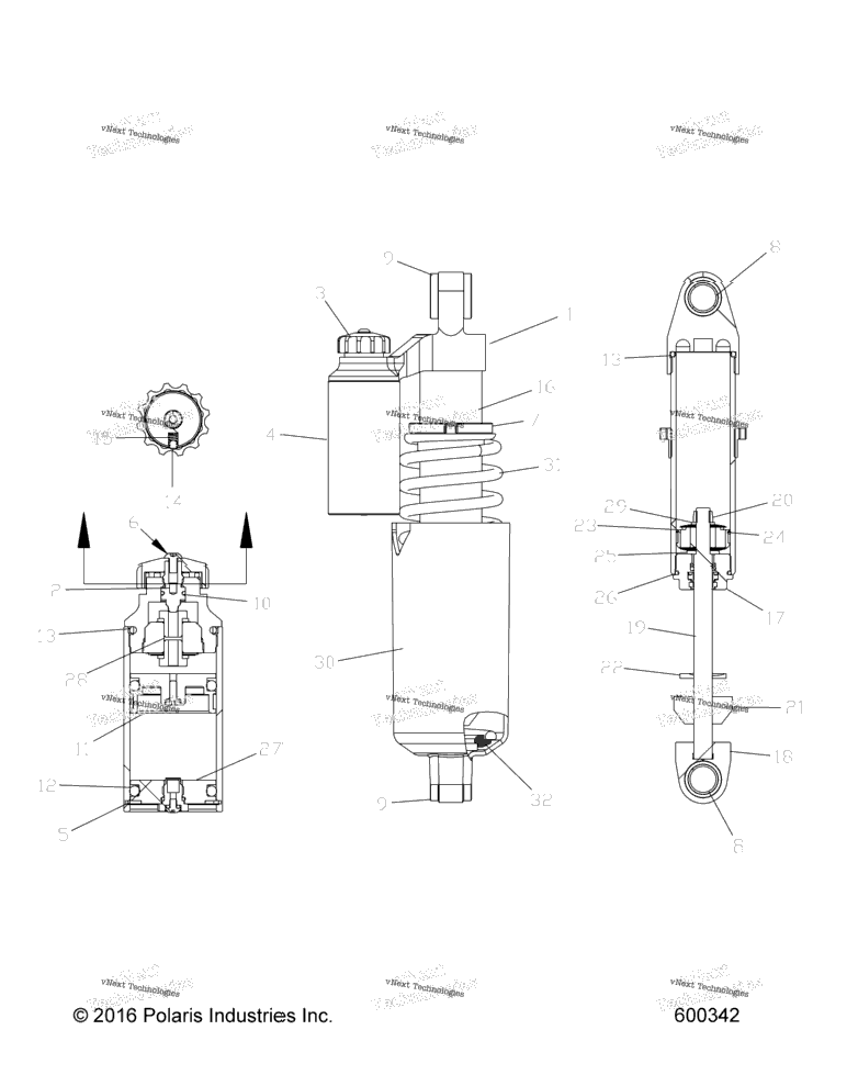 Suspension, Shock, Front Track All Options (600342)