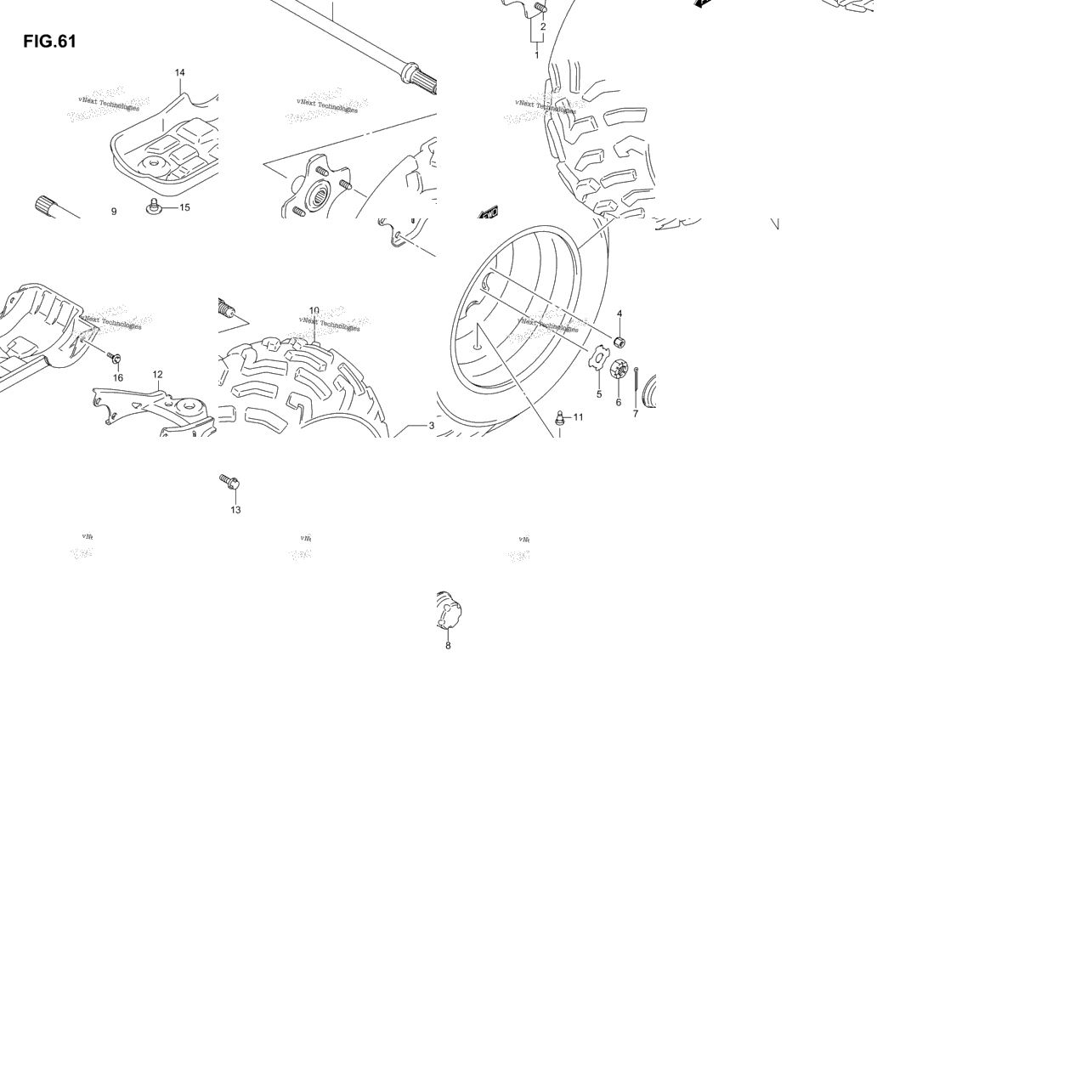 Left Rear Wheel (Model K4/K5)