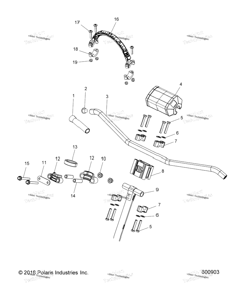 Steering, Upper & Handlebar Asm. All Options