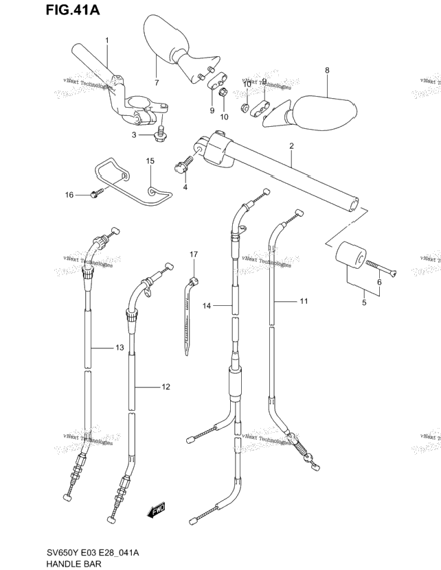 Handle Bar (Sv650sx/Sy/Sk1/Sk2)
