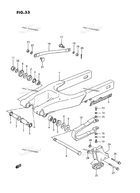 Rear Swinging Arm (Model G/H/J)