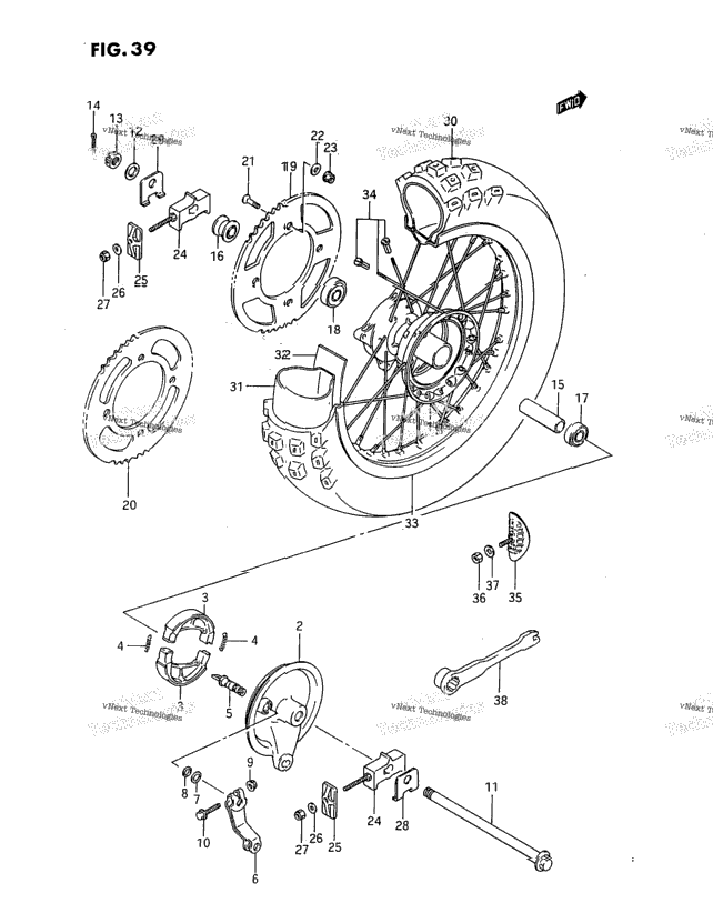 Rear Wheel (Model G/H/J/K)