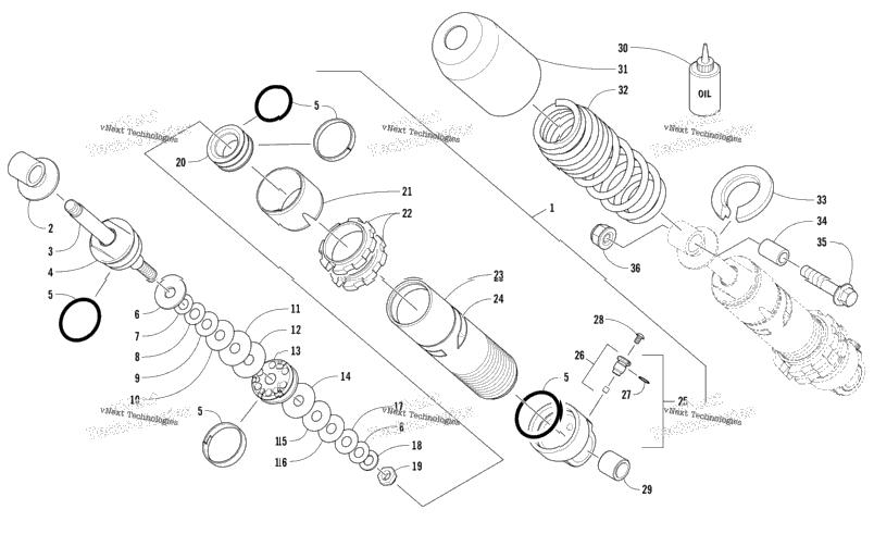 Rear Suspension Front Arm Shock Absorber