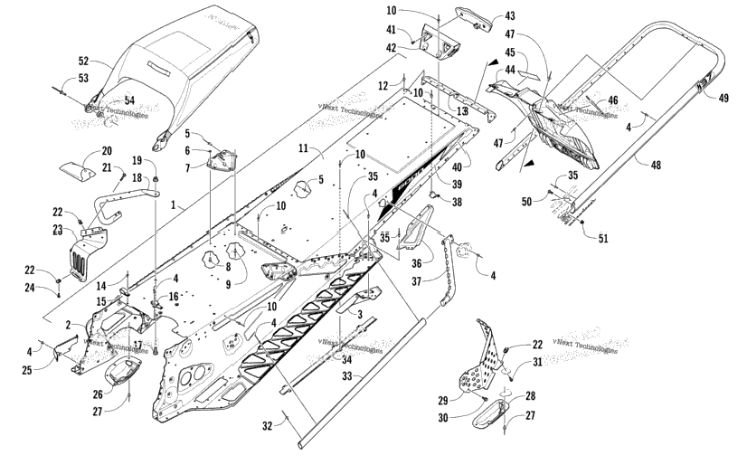 Tunnel, Rear Bumper, And Snowflap Assembly